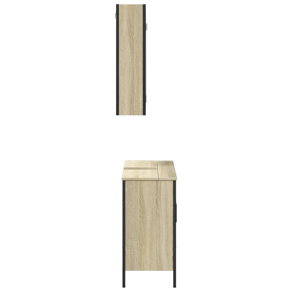 2 Piece Bathroom Furniture Set Engineered Wood