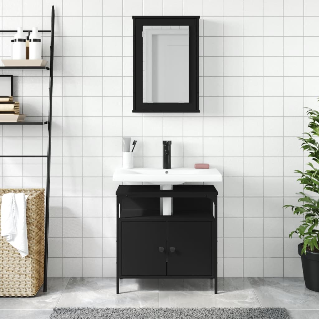 2 Piece Bathroom Furniture Set Engineered Wood