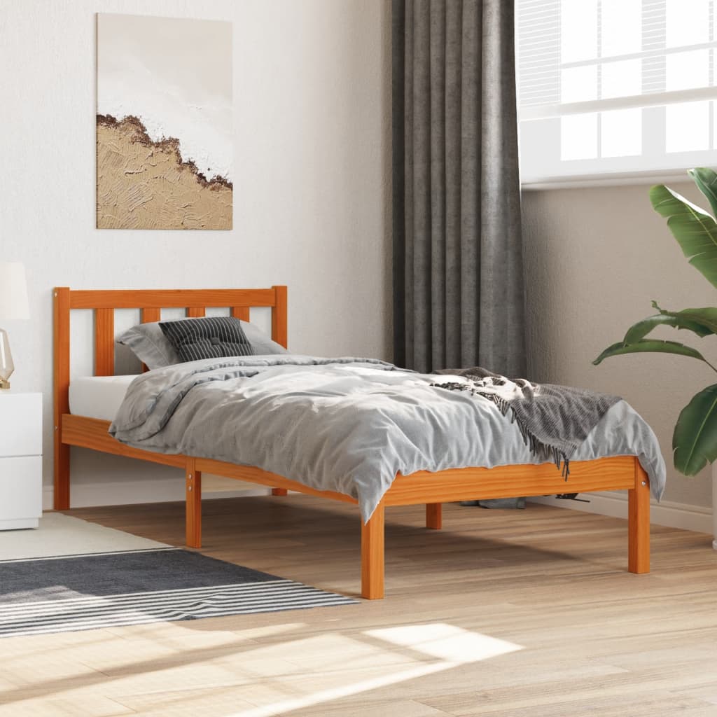 810076 Bed Frame Without Mattress Solid Wood