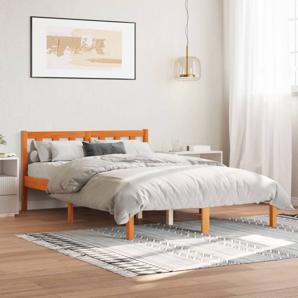 810076 Bed Frame Without Mattress Solid Wood