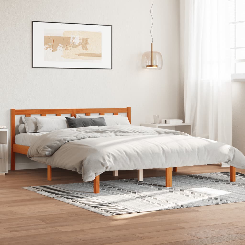 810076 Bed Frame Without Mattress Solid Wood