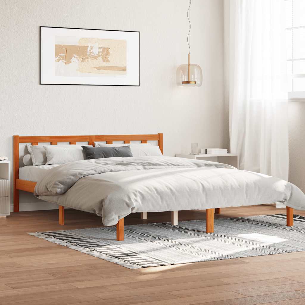 810076 Bed Frame Without Mattress Solid Wood