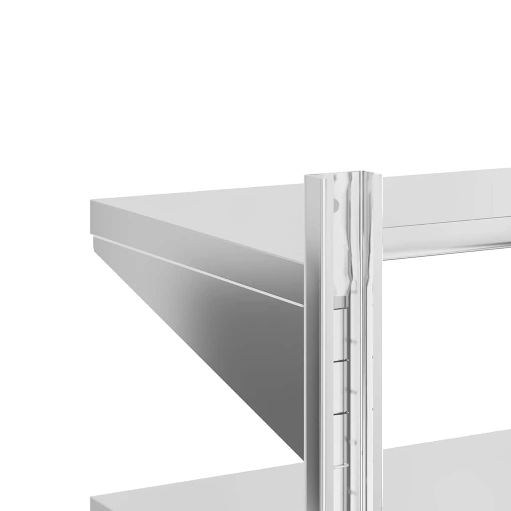 2-Tier Wall Shelf Silver Stainless Steel
