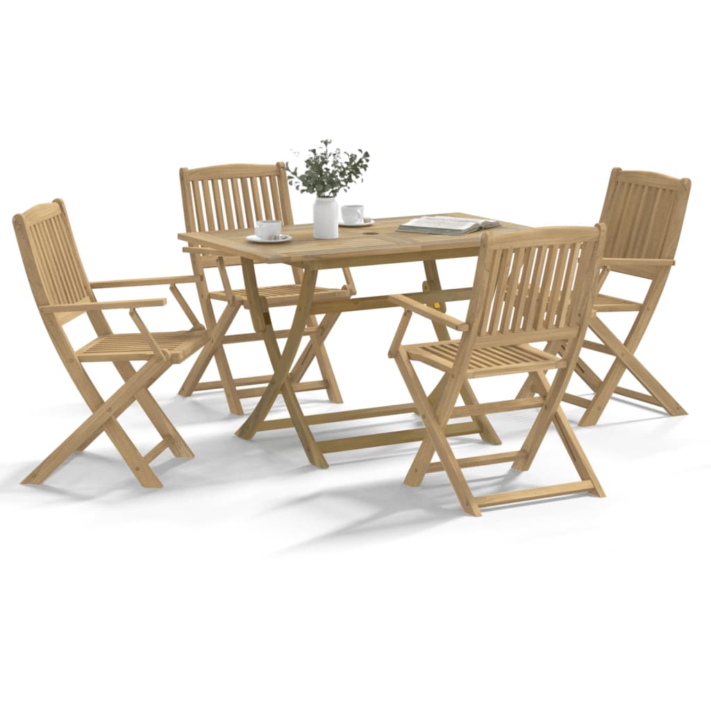7 Piece Folding Outdoor Dining Set Solid Acacia Wood