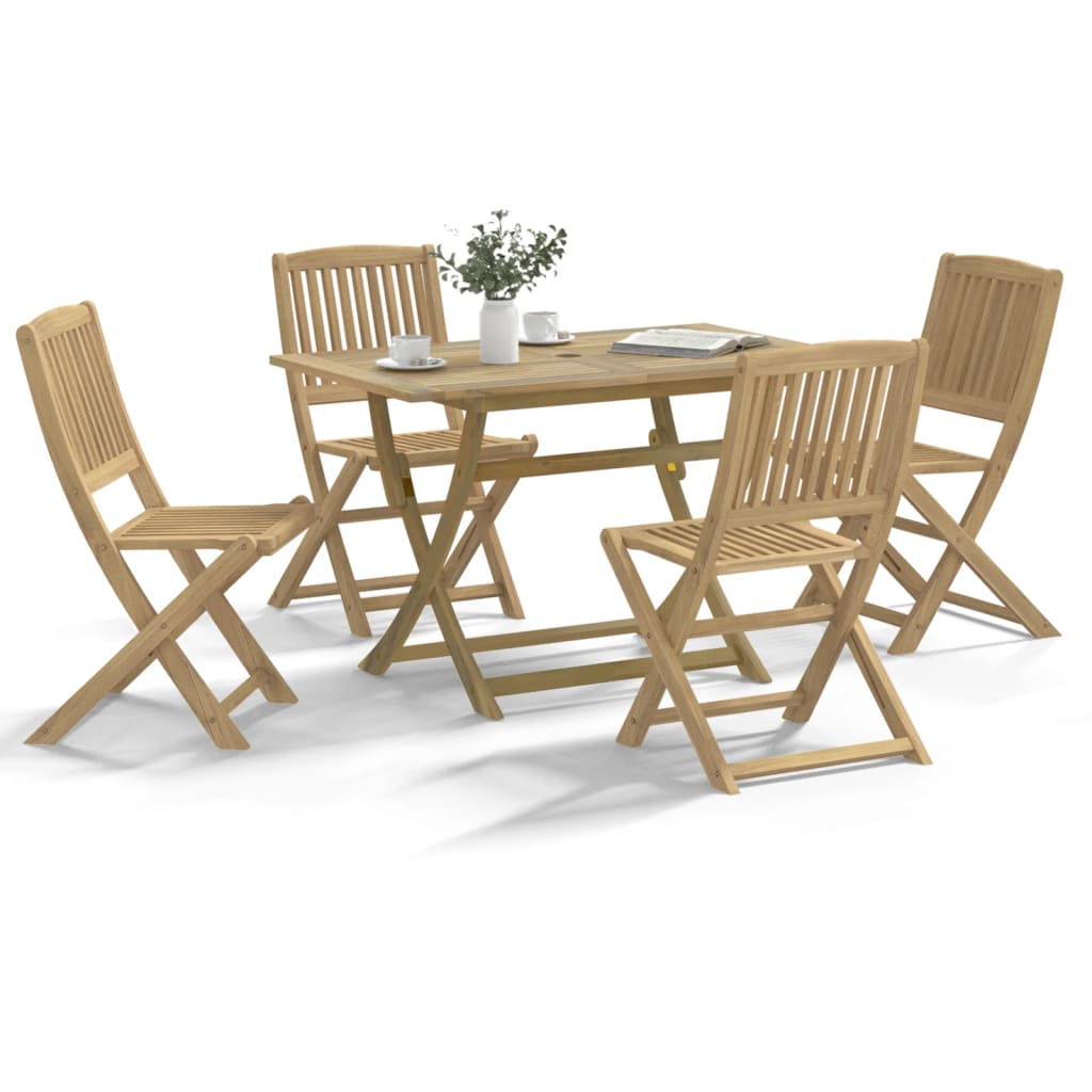 7 Piece Folding Outdoor Dining Set Solid Acacia Wood