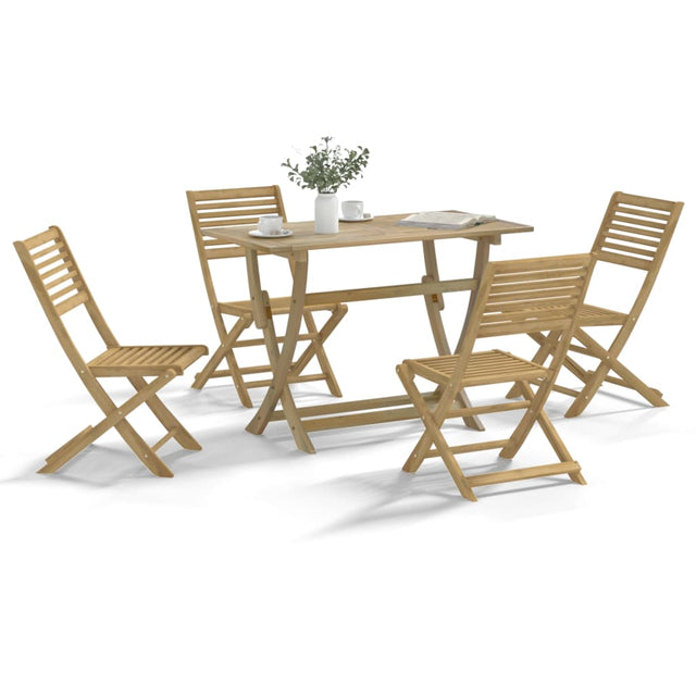 5 Piece Garden Dining Set Solid Wood Acacia