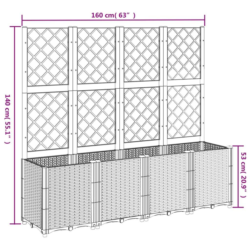 Garden Planter With Trellis Pp