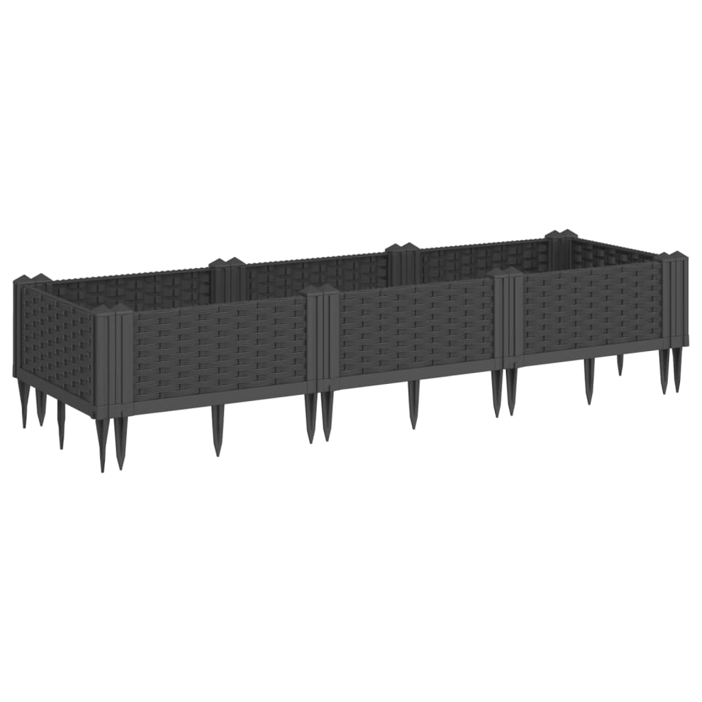 Garden Planter With Pegs 125X40X28.5 Cm Pp