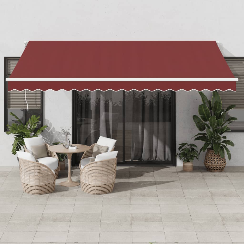Automatic Retractable Awning With Led Anthracite&White 450X350 Cm