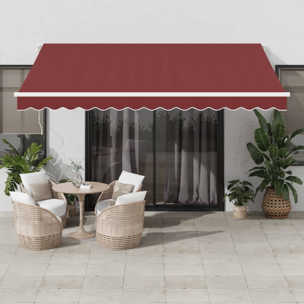 Manual Retractable Awning Burgundy 400X300 Cm
