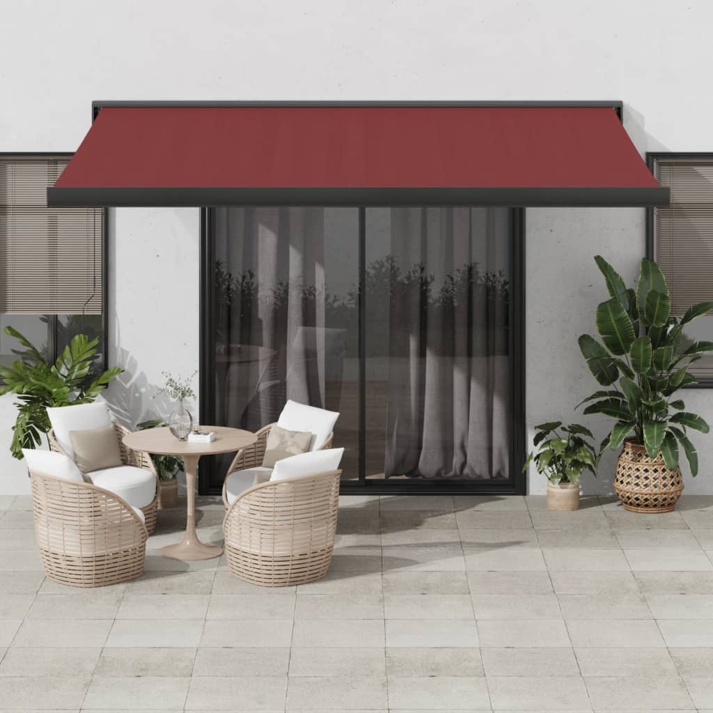 Retractable Awning Anthracite And White 5X3 M Fabric&Aluminium