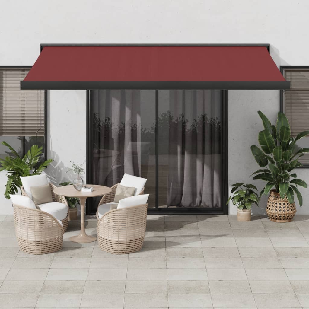 Retractable Awning Anthracite And White 5X3 M Fabric&Aluminium