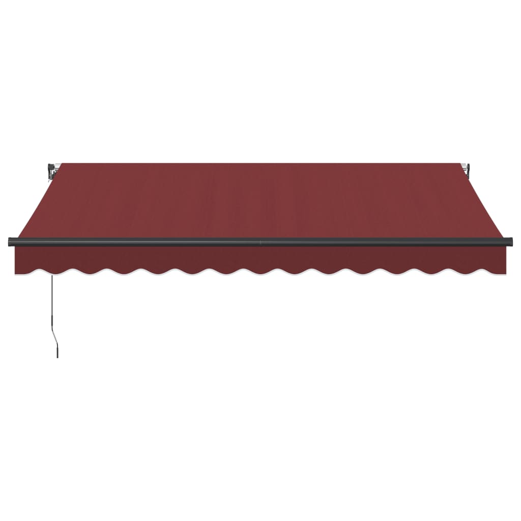 Manual Retractable Awning With Leds Burgundy 350X250 Cm
