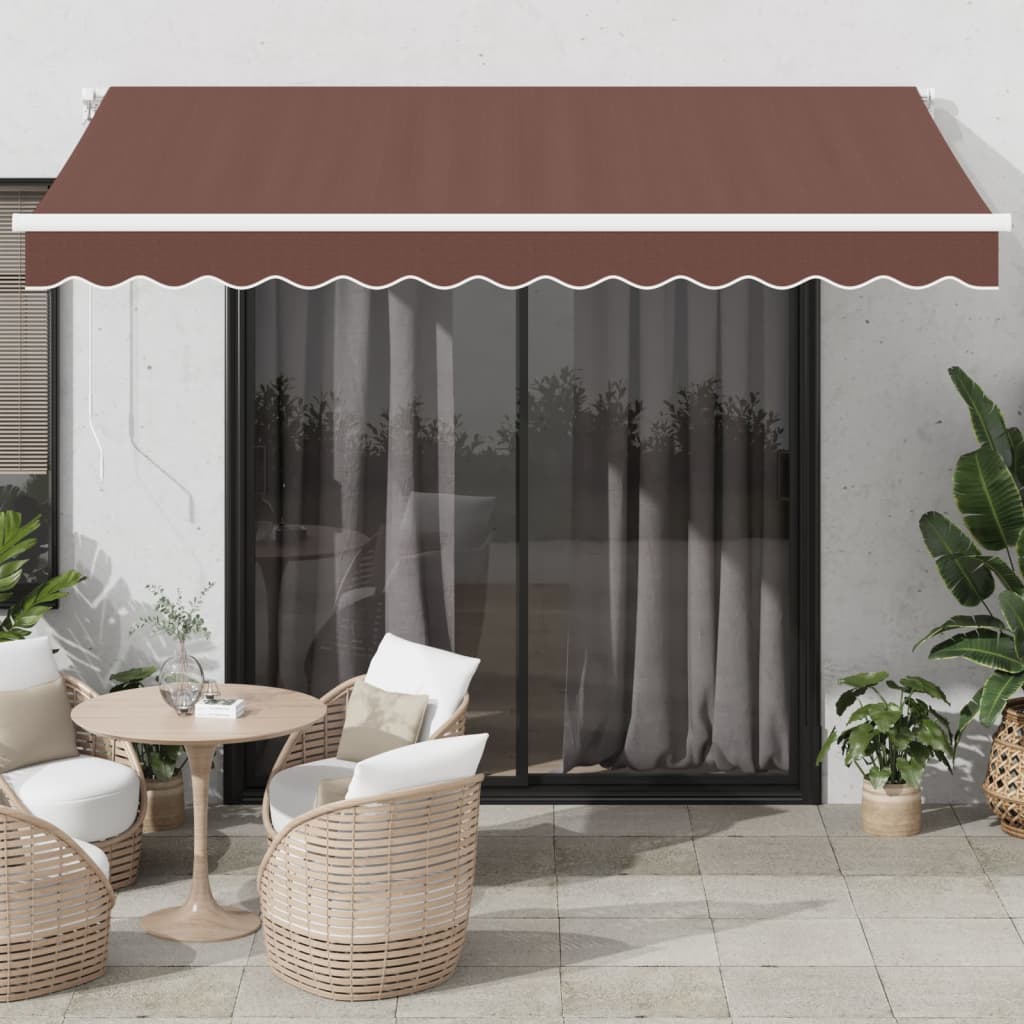 Automatic Retractable Awning With Led Anthracite&White 450X350 Cm