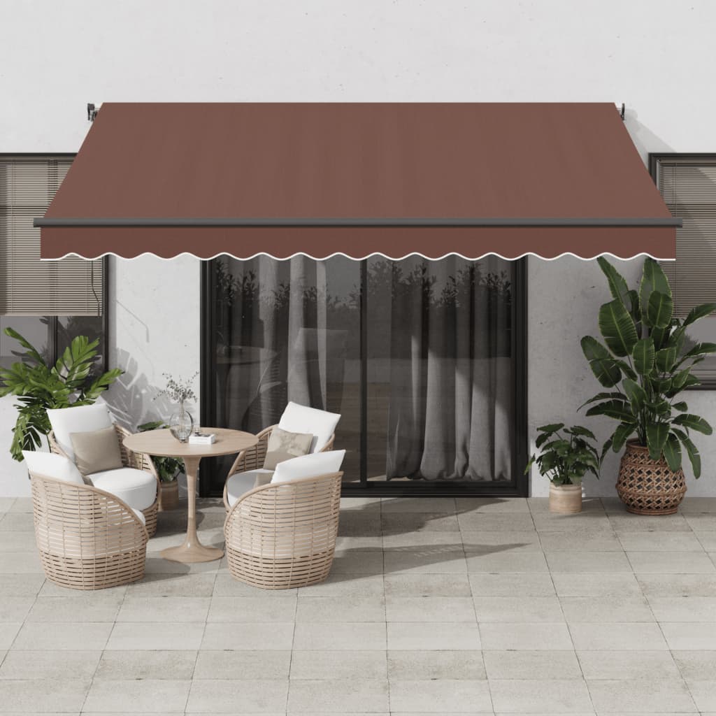 Automatic Retractable Awning With Leds Anthracite&White