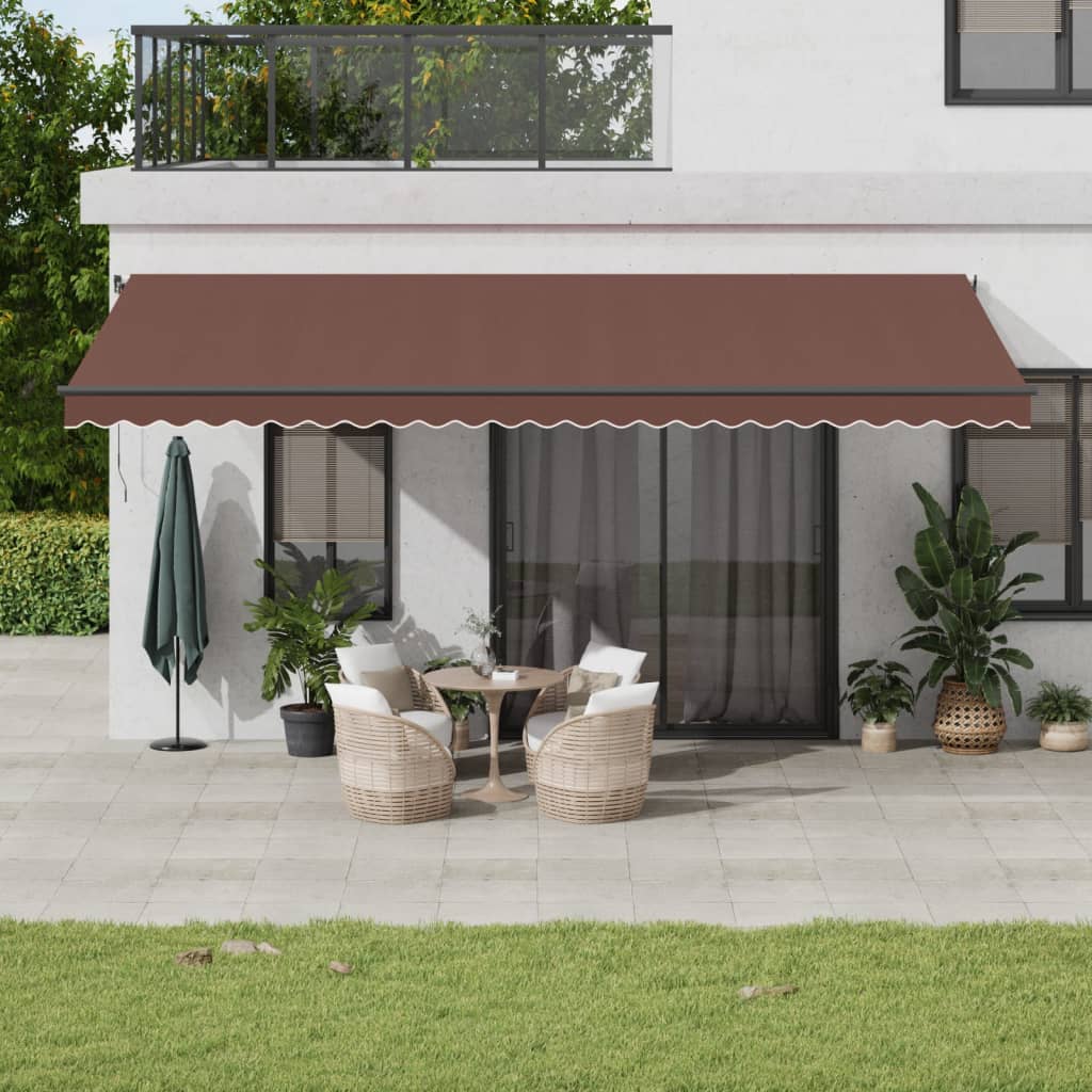 Automatic Retractable Awning With Leds Anthracite&White