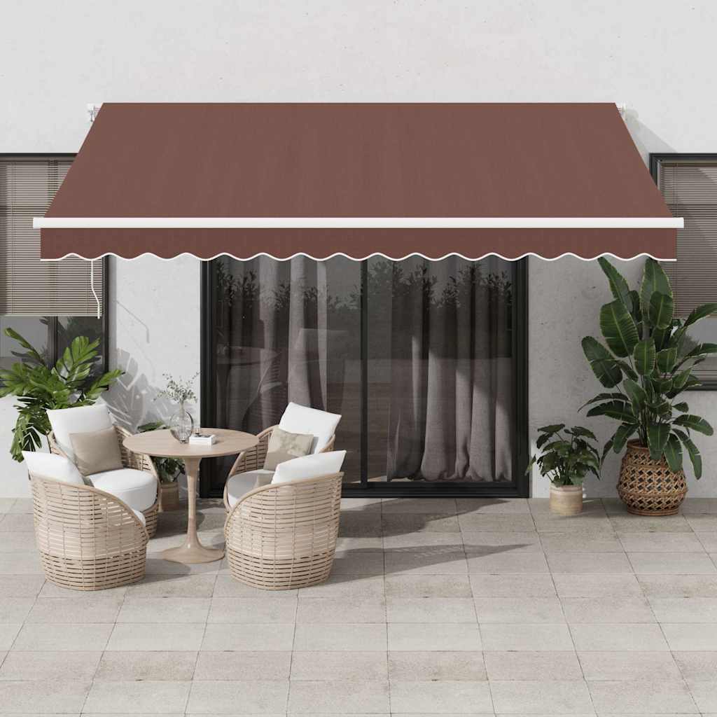 Automatic Retractable Awning Brown 400X300 Cm