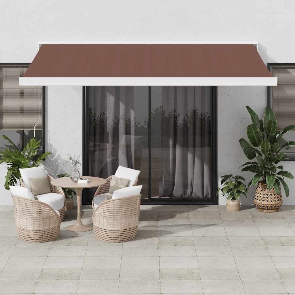 Retractable Awning Anthracite And White 5X3 M Fabric&Aluminium