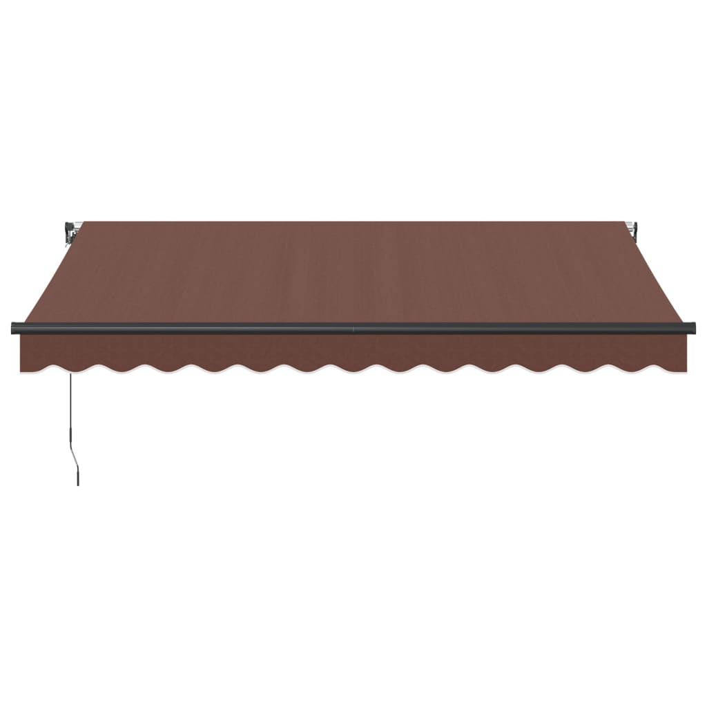 Manual Retractable Awning With Led Brown 350X250 Cm