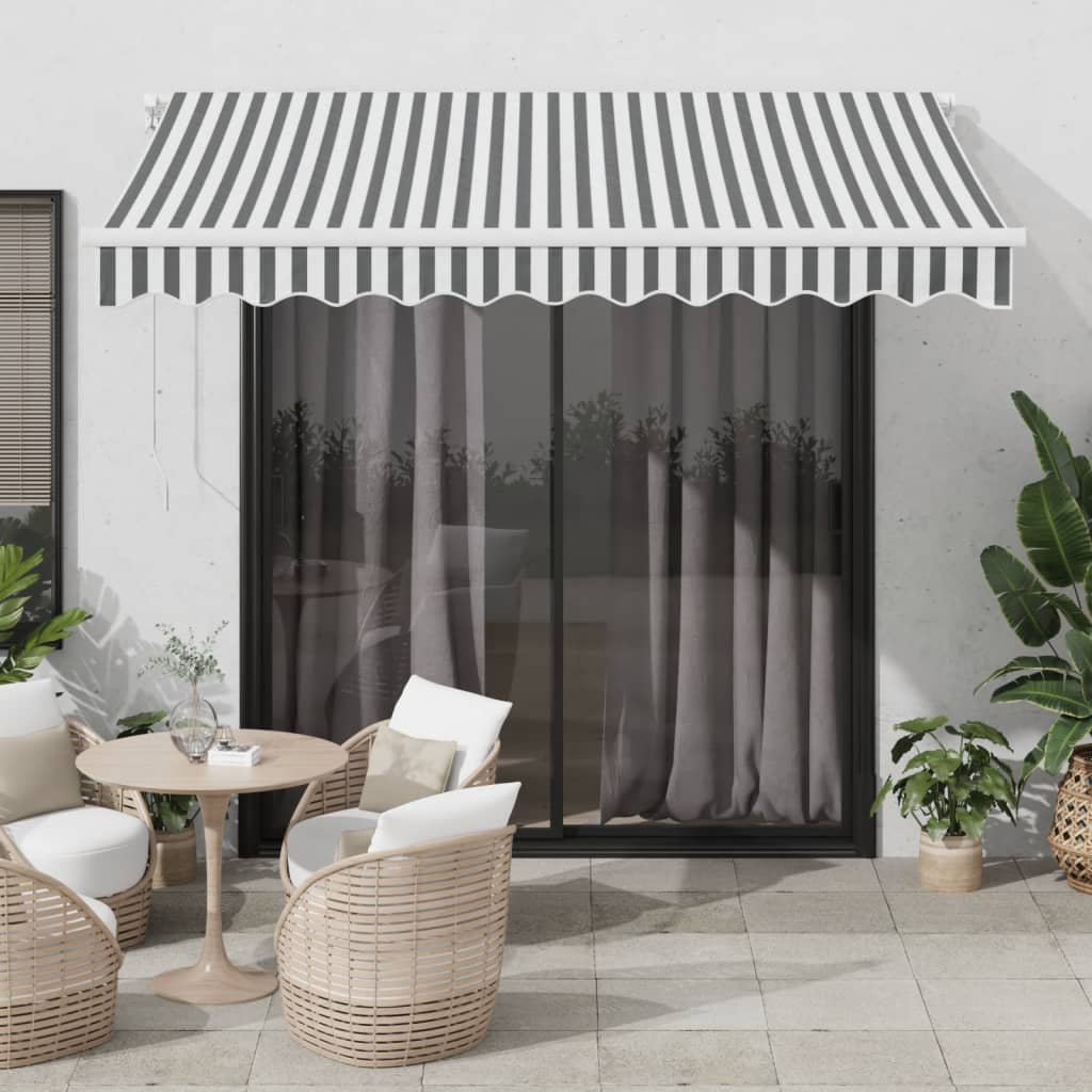 Automatic Retractable Awning With Led Anthracite&White 450X350 Cm