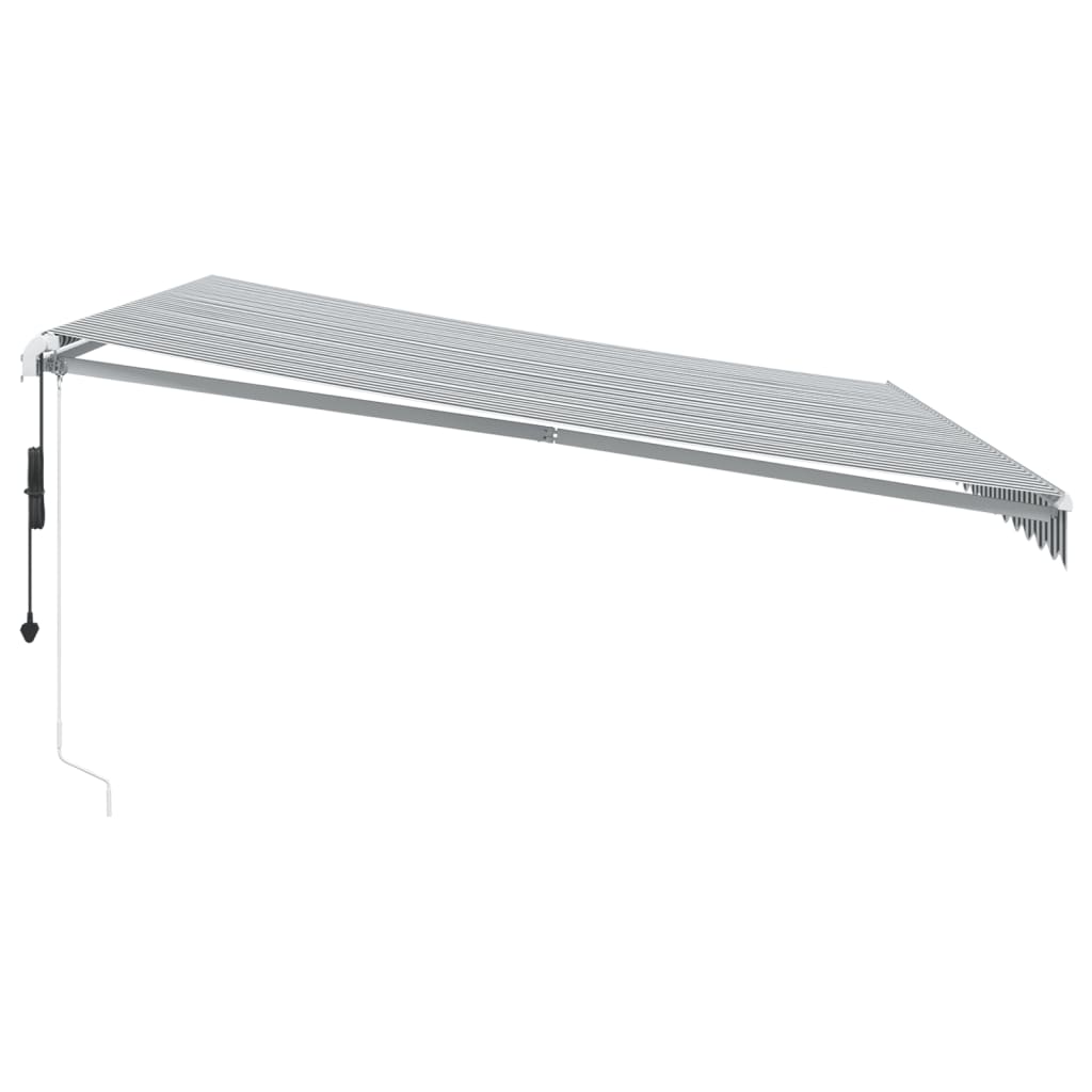 Automatic Retractable Awning With Led Anthracite&White 450X350 Cm