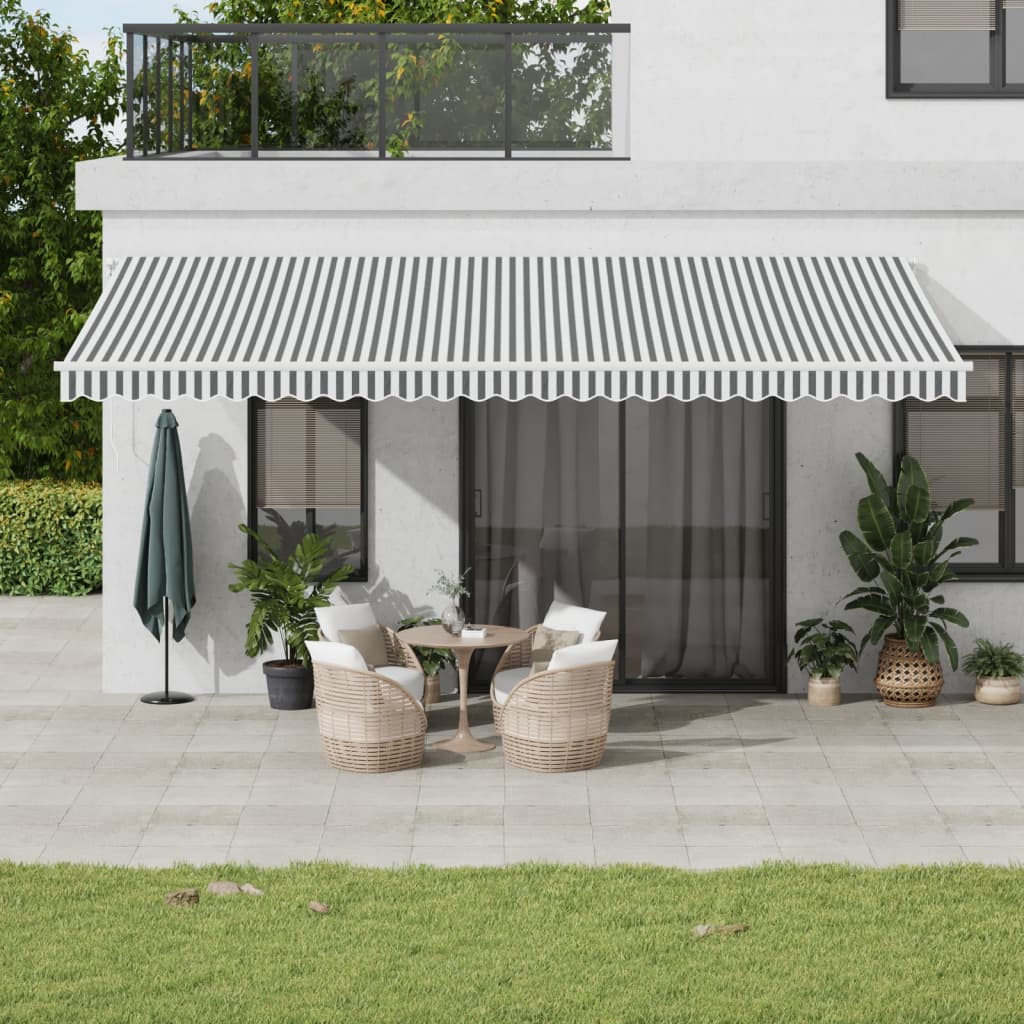 Automatic Retractable Awning With Led Anthracite&White 450X350 Cm
