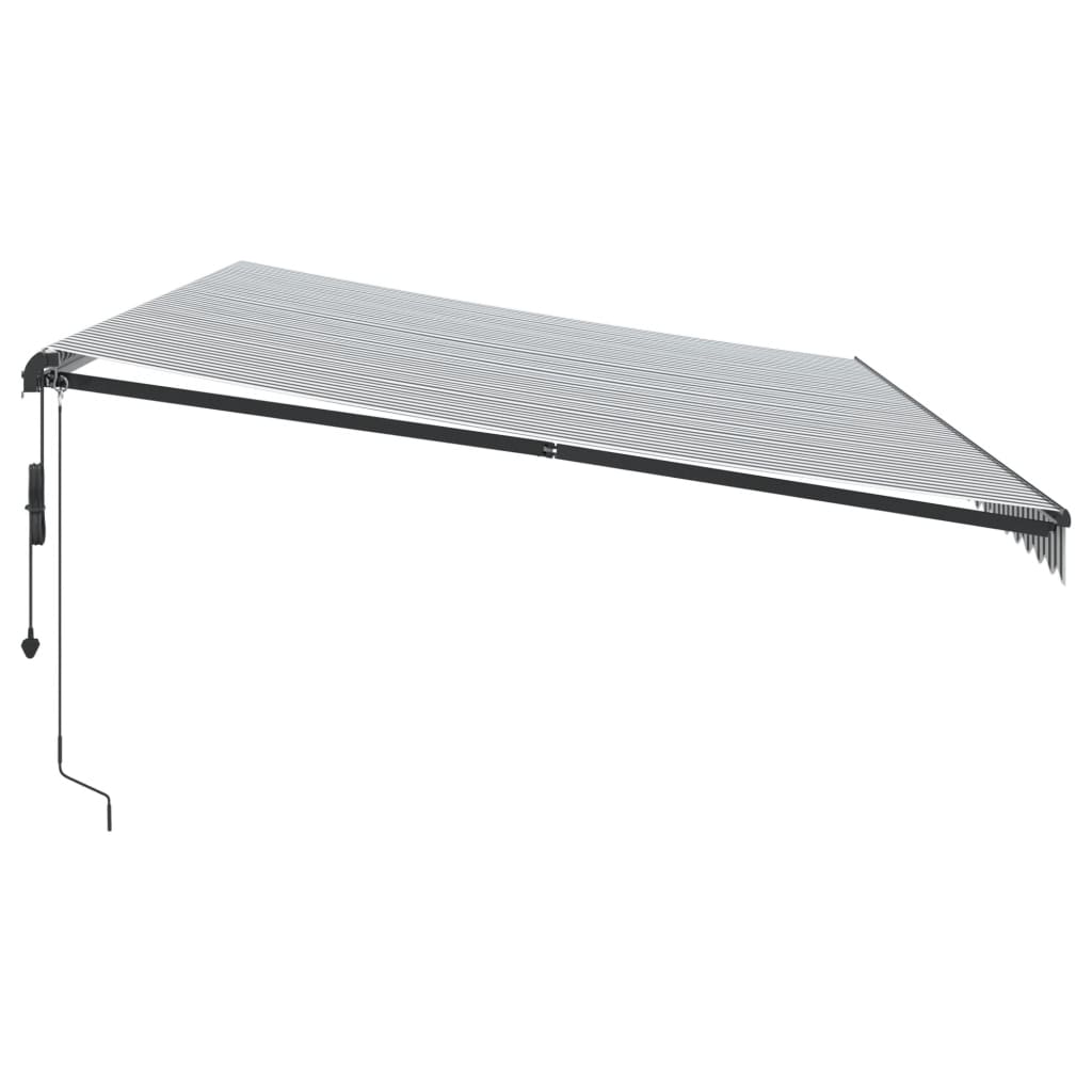 Automatic Retractable Awning With Leds Anthracite&White
