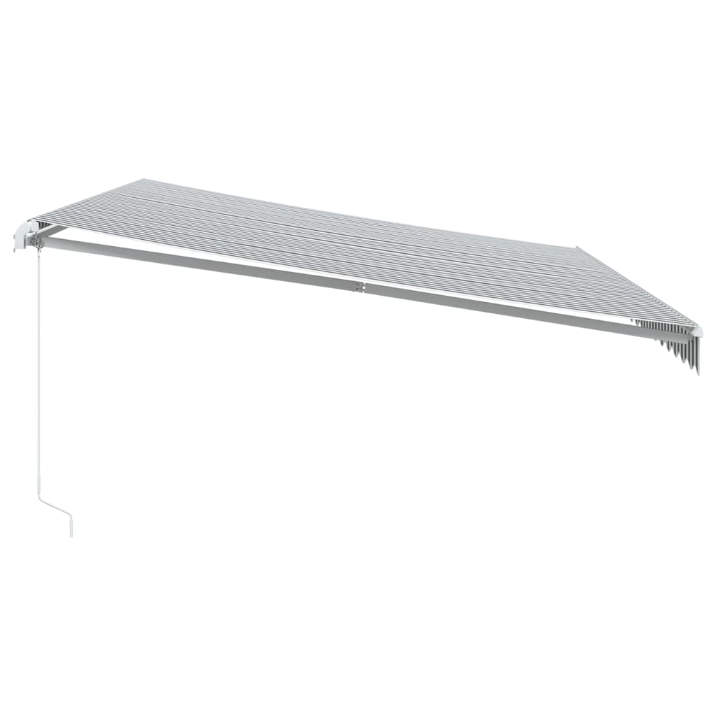 Manual Retractable Awning Anthracite&White 500X300 Cm