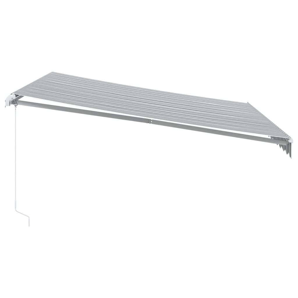 Manual Retractable Awning Anthracite&White 400X300 Cm