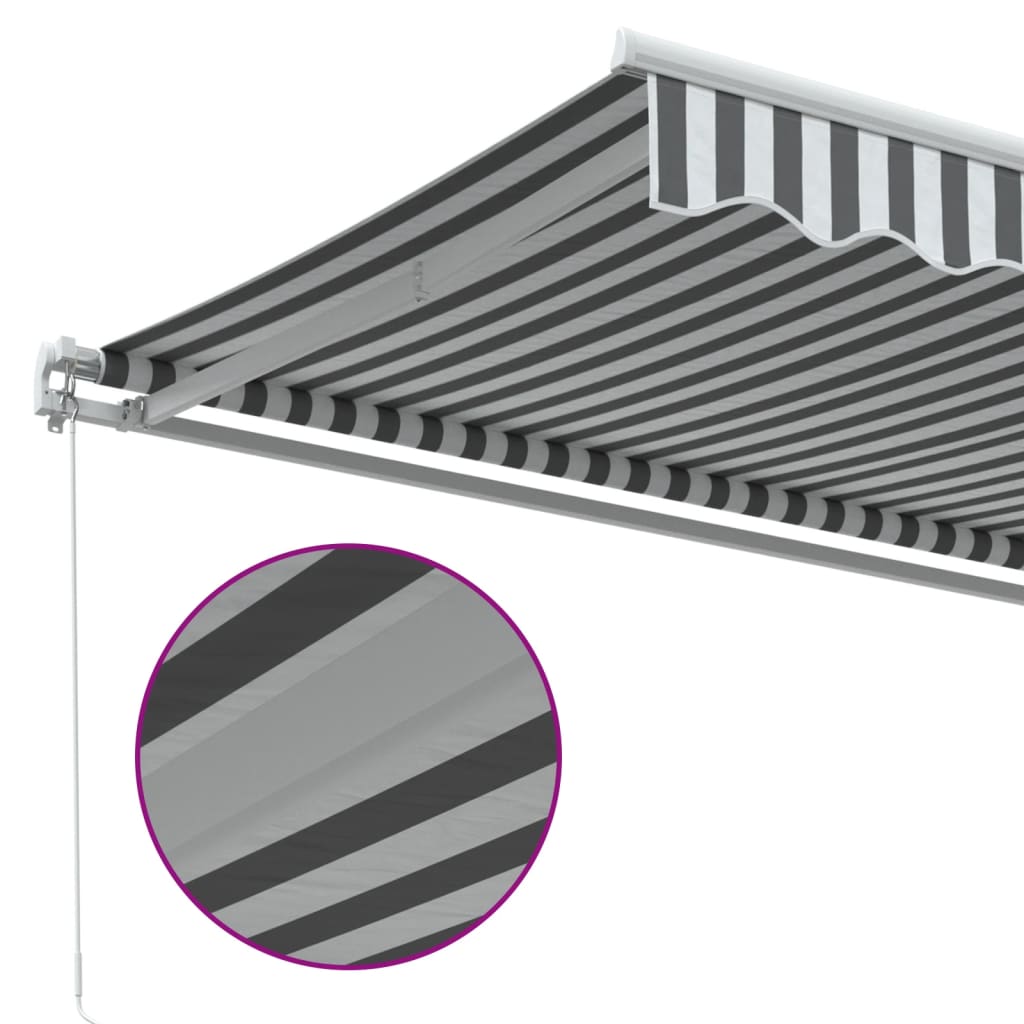 Manual Retractable Awning Anthracite&White 400X300 Cm