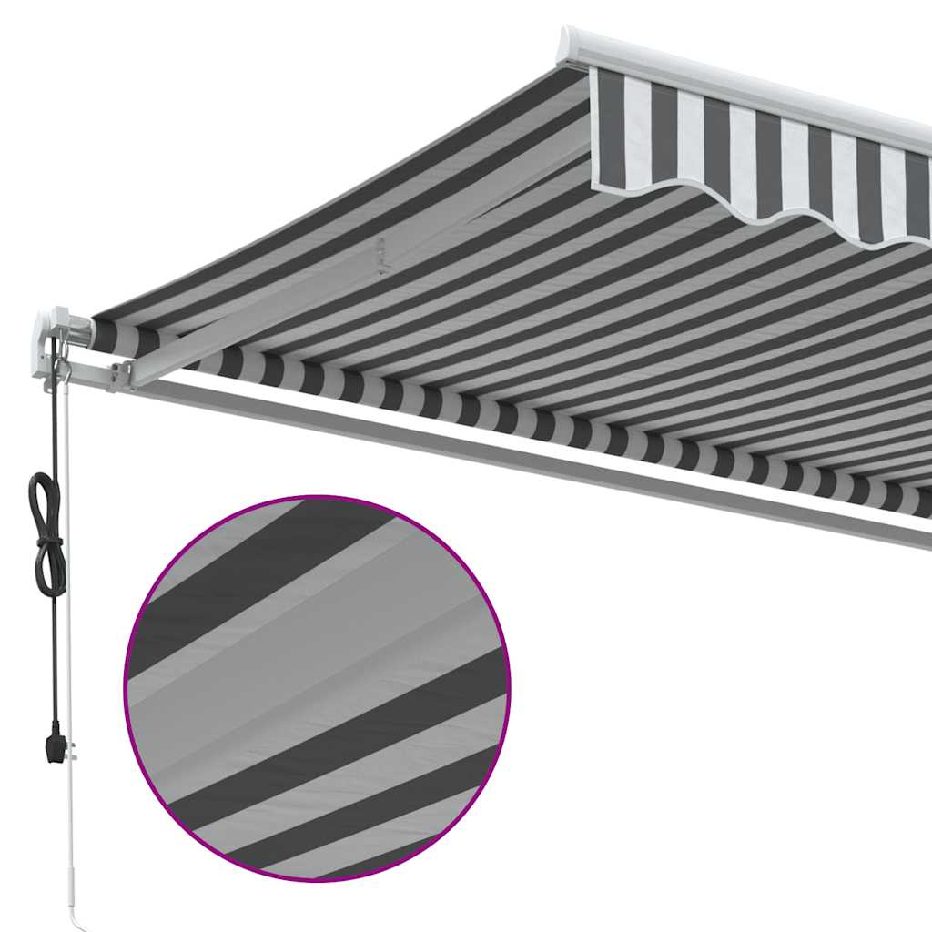 Automatic Retractable Awning Anthracite&White 400X300 Cm