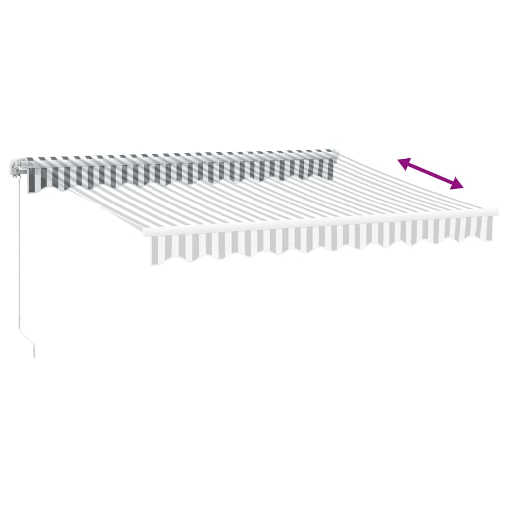 Manual Retractable Awning Anthracite&White 300X250 Cm