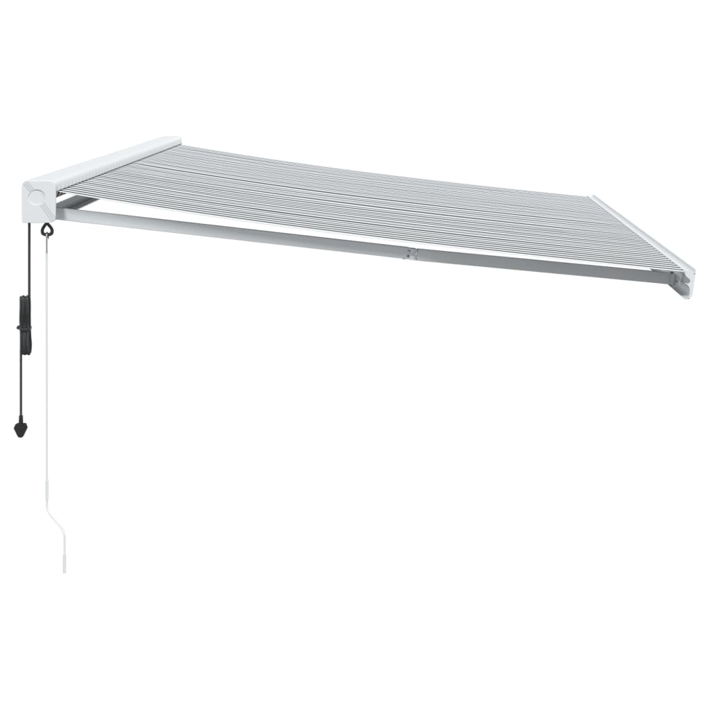 Retractable Awning Anthracite And White 5X3 M Fabric&Aluminium