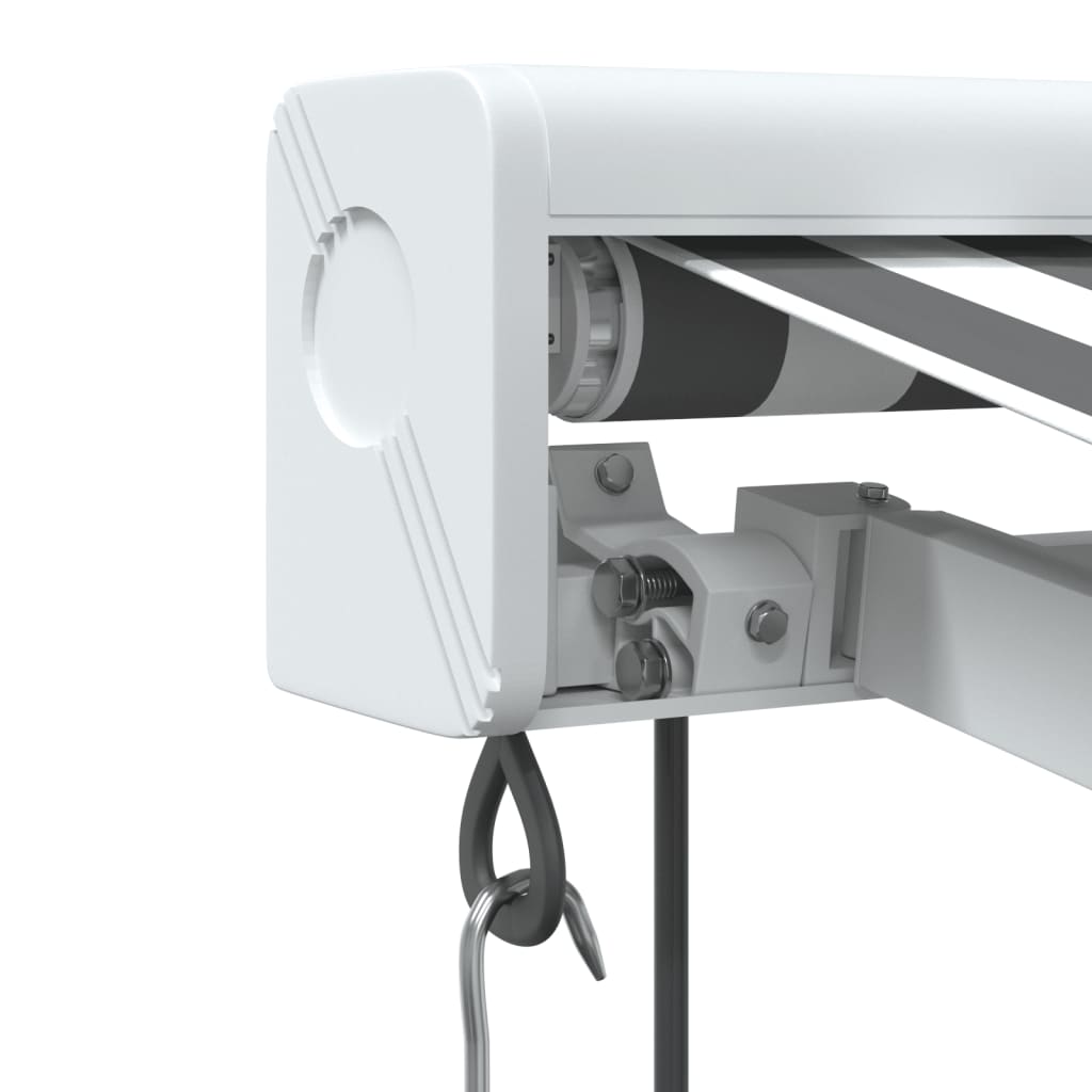 Retractable Awning Anthracite And White 5X3 M Fabric&Aluminium