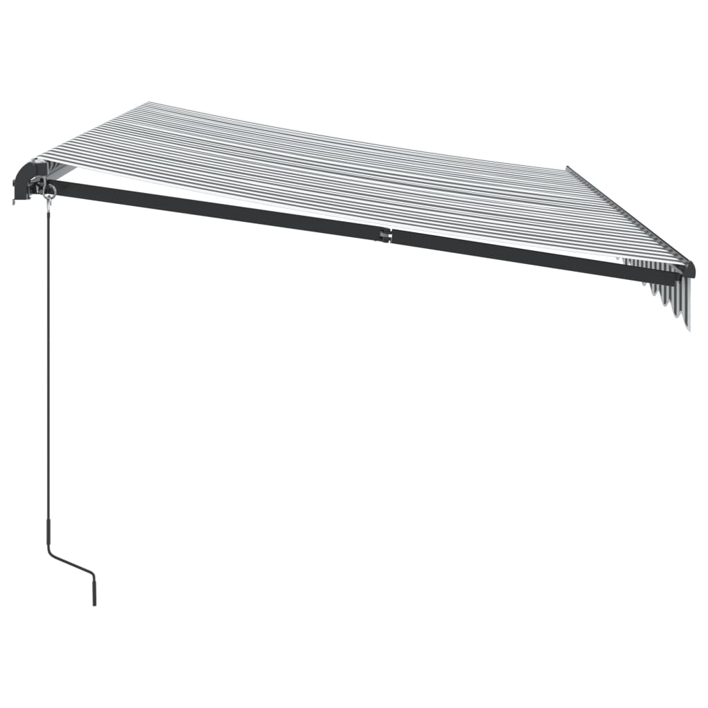 Manual Retractable Awning With Led Anthracite&White 350X250 Cm