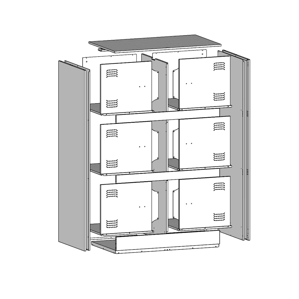 Sideboard 67X39X107 Cm Steel
