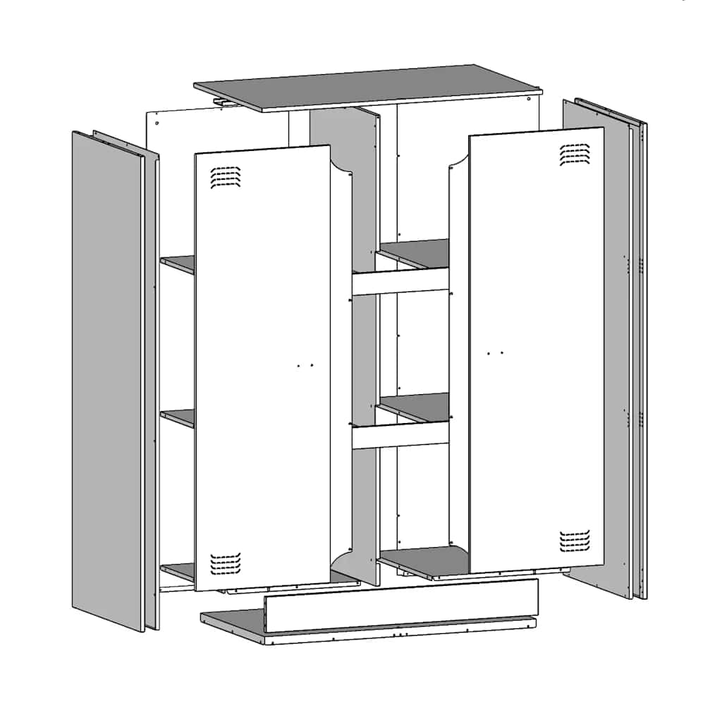 Sideboard 67X39X107 Cm Steel