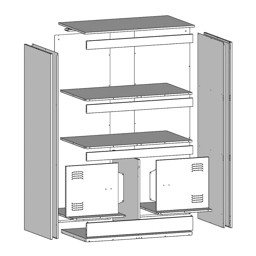 Sideboard 67X39X107 Cm Steel