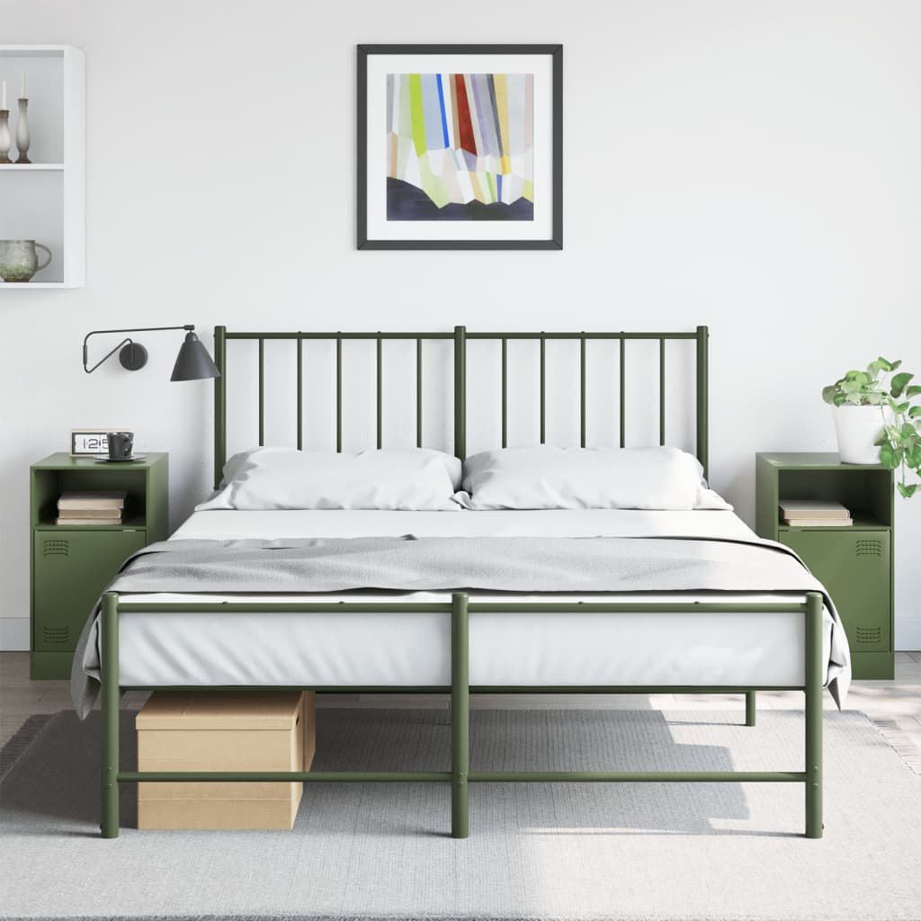Bedside Cabinets 2 Pcs 34.5X39X62 Cm Steel