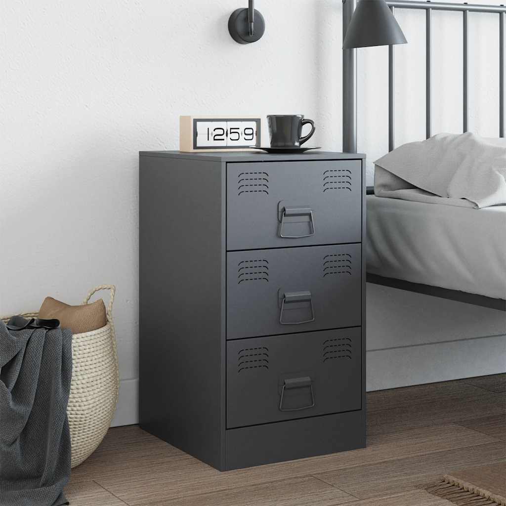 Bedside Cabinet 34.5X39X62 Cm Steel