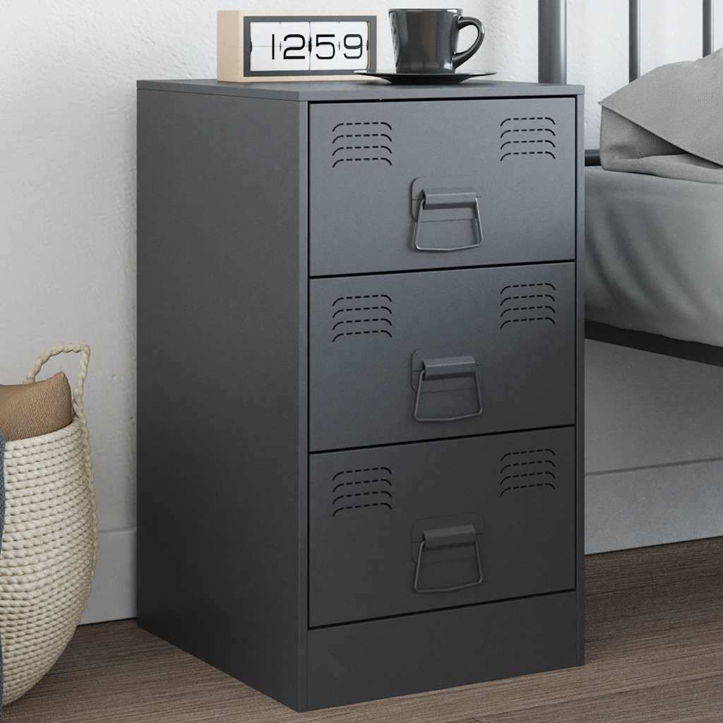 Bedside Cabinet 34.5X39X62 Cm Steel