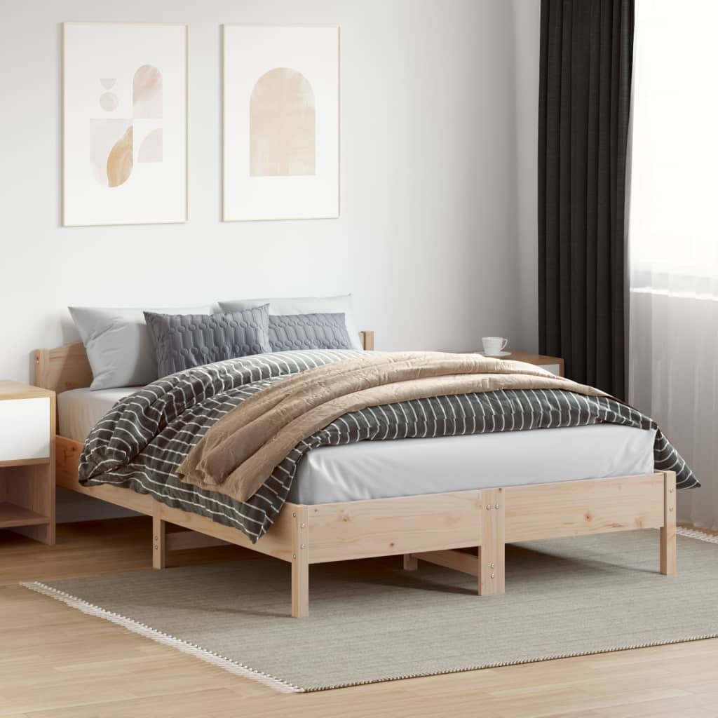 Bed Frame Without Mattress Solid Wood Pine