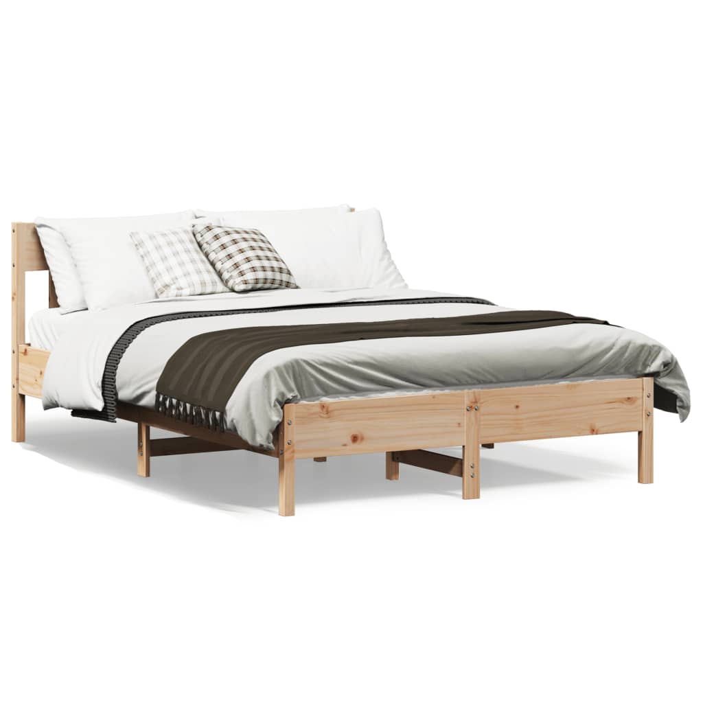 Bed Frame Without Mattress King Size Solid Wood Pine