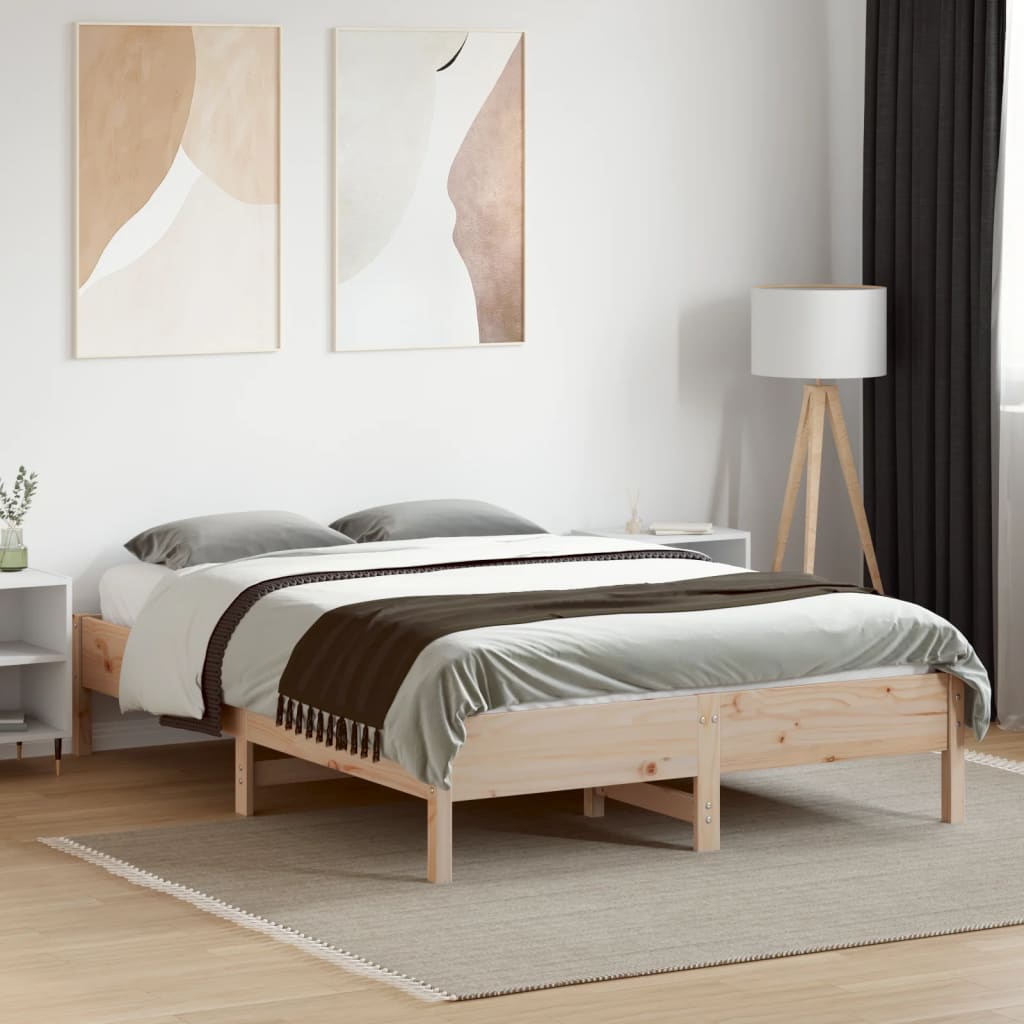 Bed Frame Without Mattress Small Double Solid Wood Pine