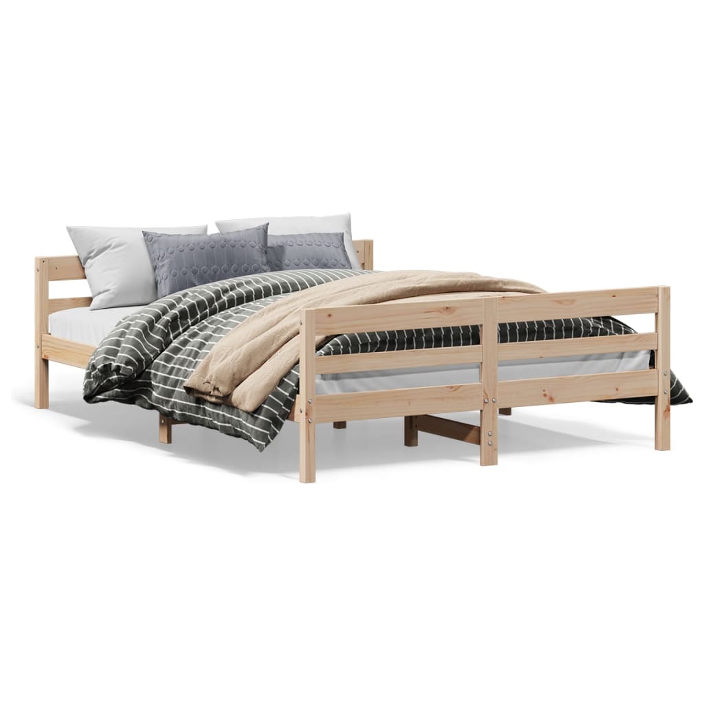Bed Frame Without Mattress Solid Wood Pine
