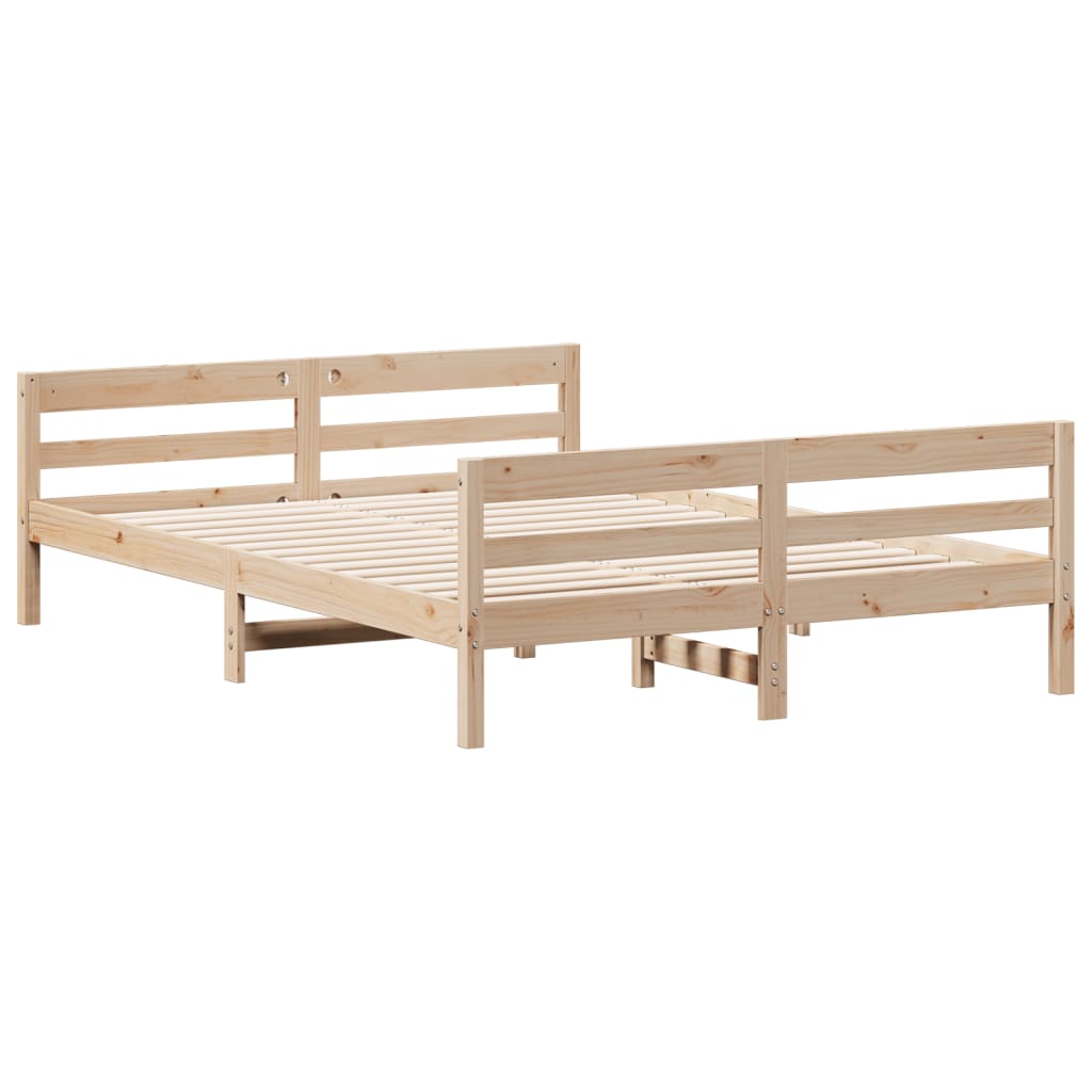 Bed Frame Without Mattress Solid Wood Pine