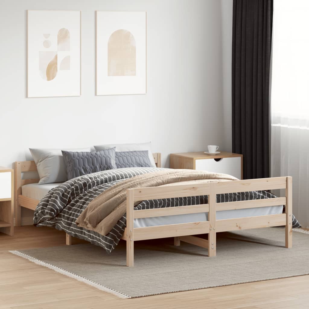 Bed Frame Without Mattress Solid Wood Pine