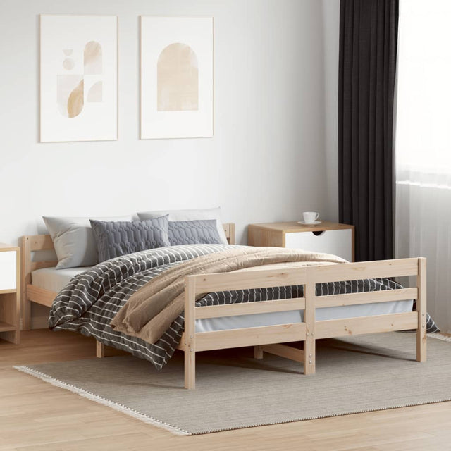 Bed Frame Without Mattress Solid Wood Pine
