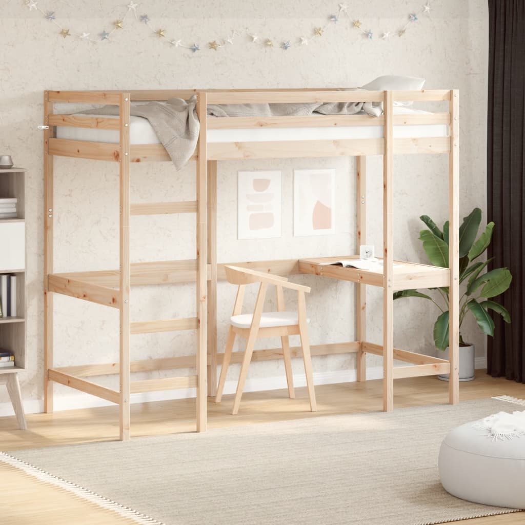 Loft Bed Without Mattress Solid Wood Pine