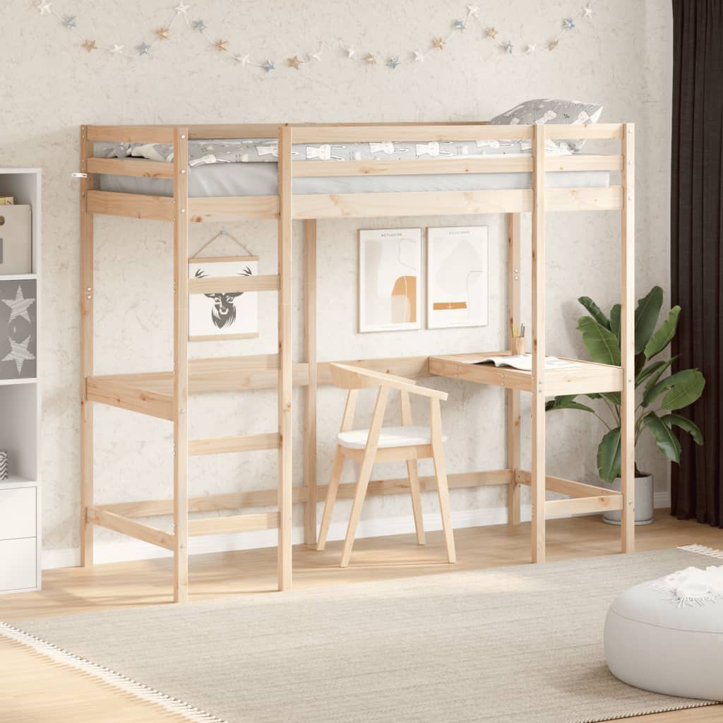 Loft Bed Without Mattress Solid Wood Pine